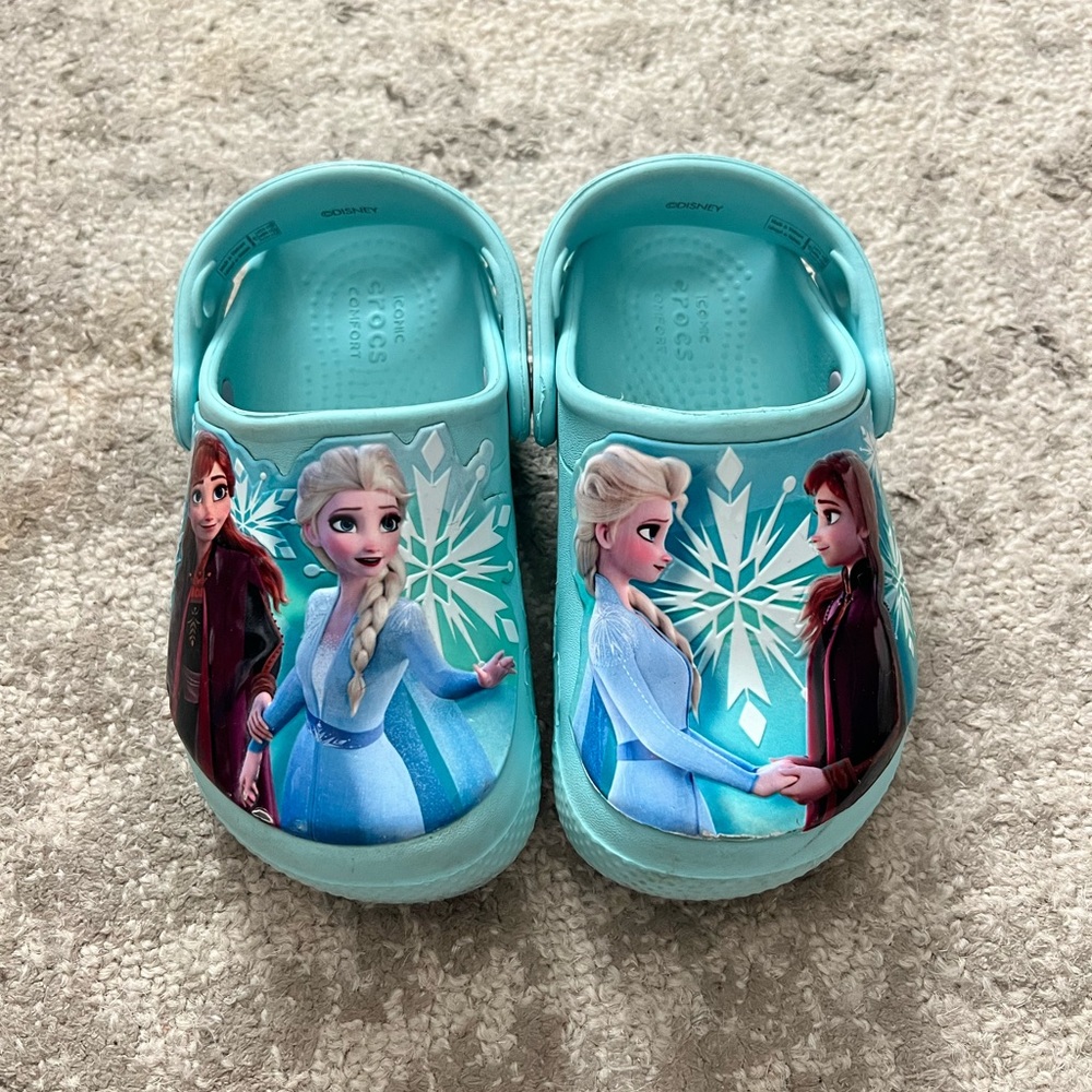Crocs Kids Toddler Girls Blue Frozen Anna Elsa